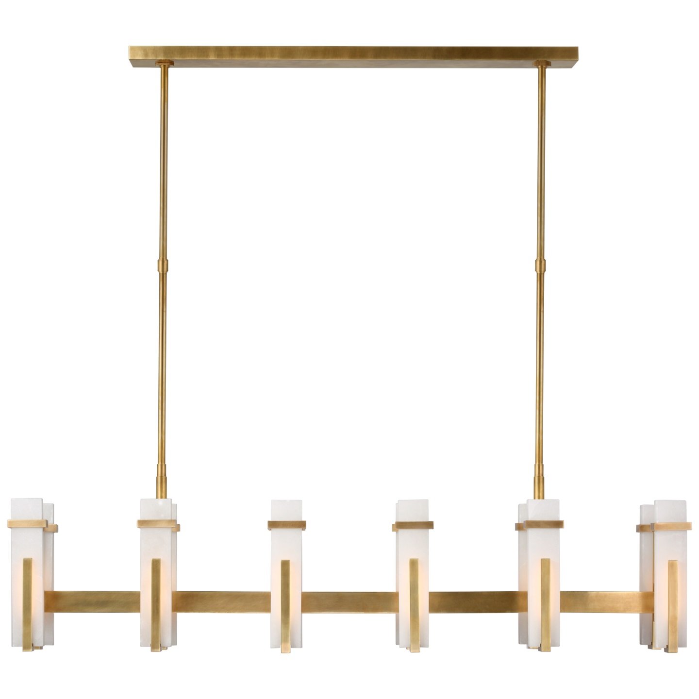 Malik Large Linear Chandelier alabaster 2
