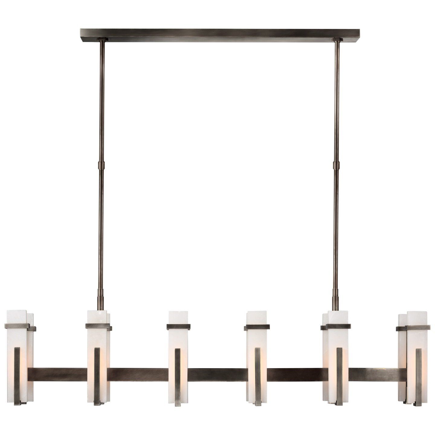 Malik Large Linear Chandelier alabaster 1