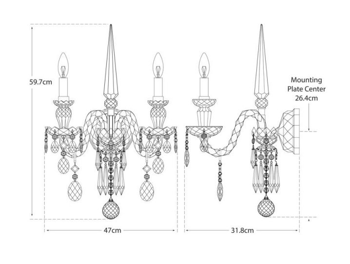 Daniela Medium Sconce in Crystal