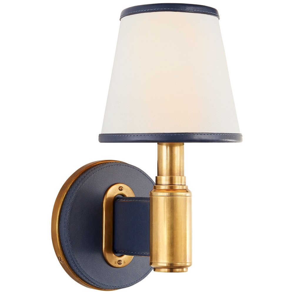 Riley Navy Lather Single Sconce