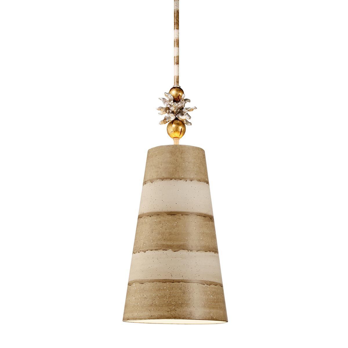 Anemone Pendant Taupe & Cream Patina