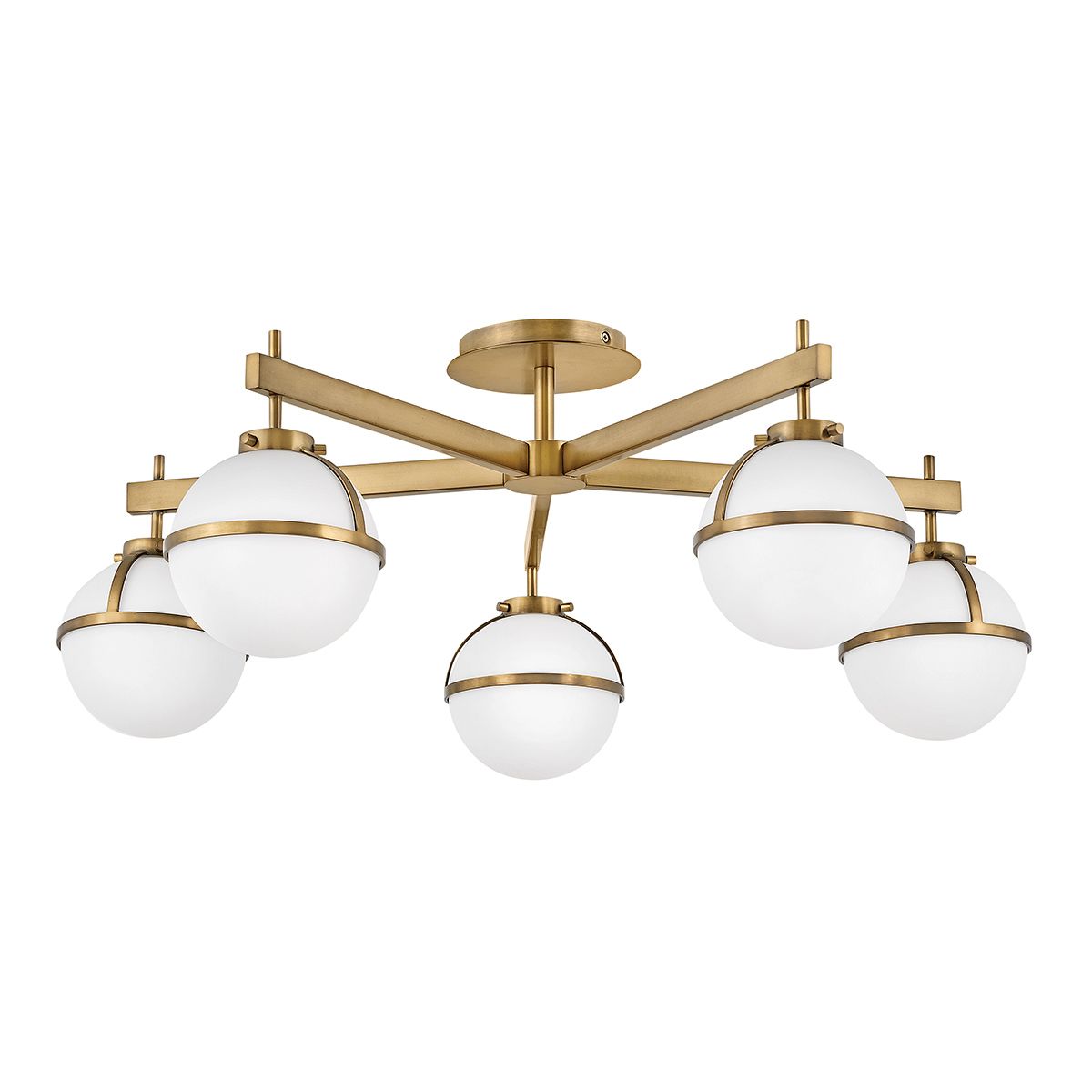 Hollis 5 Light Semi-Flush Brass Ceiling