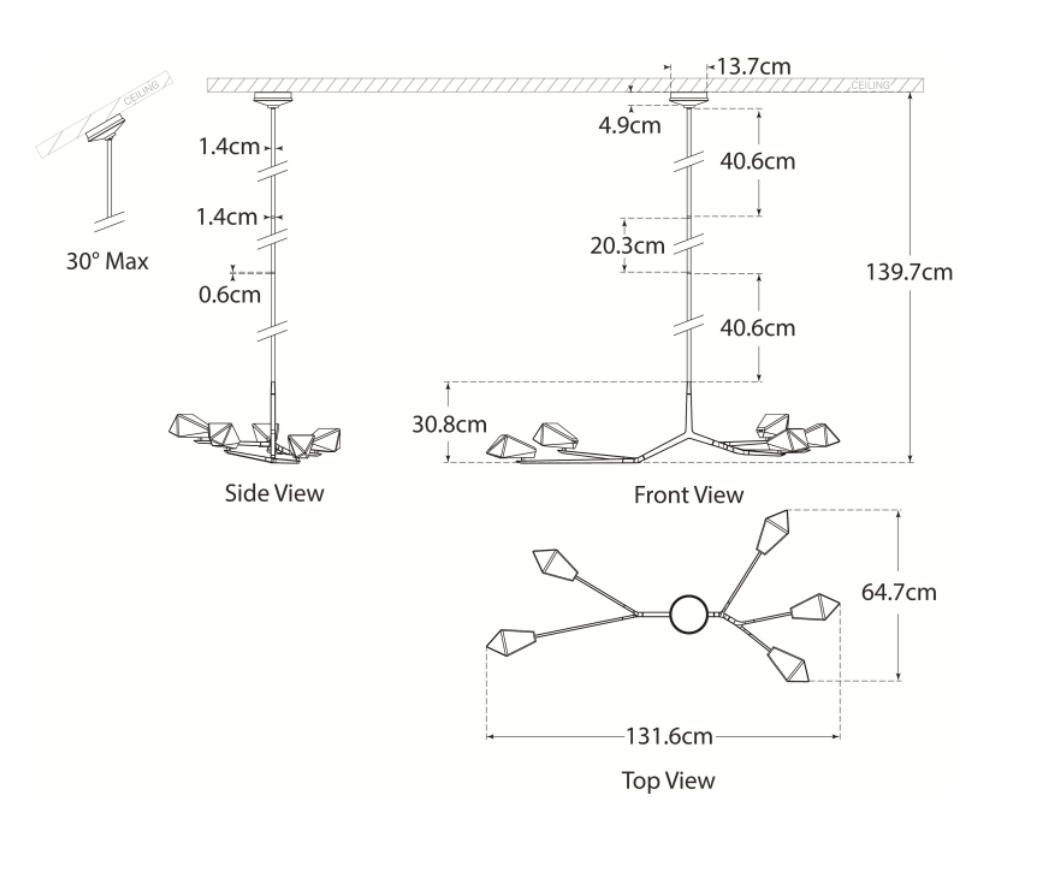 Carraig 5 Light Chandelier