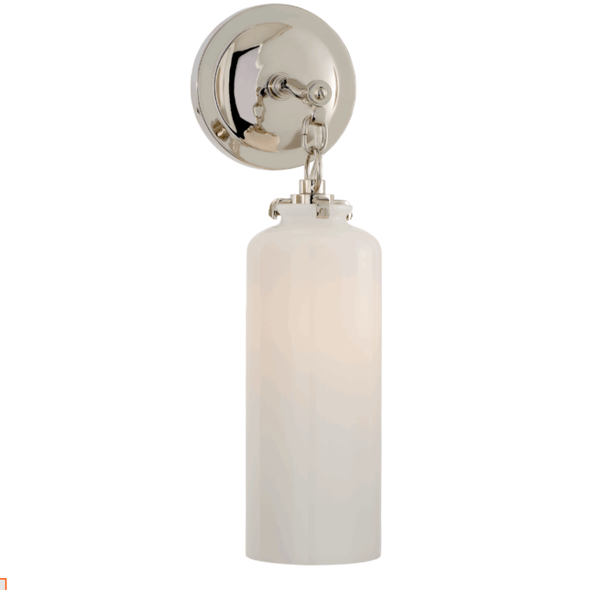 Katie Small Cylinder Sconce in polished nickel